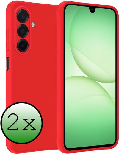 Hoesje 2 Stuks - Geschikt voor Samsung Galaxy A17 - Sterk & Shockproof - Case Siliconen - Back Cover - Telefoon Hoes - Rood