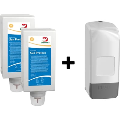 Zonnebrandcrèmedispenser Dreumex Sun Protect startpakket wit