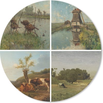 Muismat rond 20x20 cm - Mousepad Collage - Nederlands - Dieren - Ronde muismatten