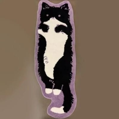 Cartoon Kat Tapijt - Warm Fuzzy Vloermat voor Woonkamer, Slaapkamer, Bedzijde, Kinderkamer - Comfortabele Woondecoratie 50x120cm 20x47inch
