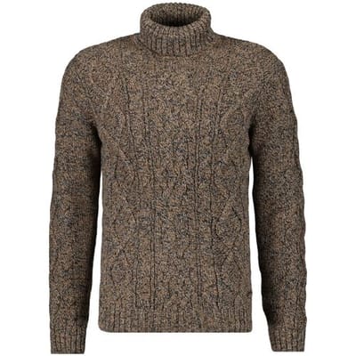 Ragman Trui Col Cable Design Pullover Taupe-Grijs / male
