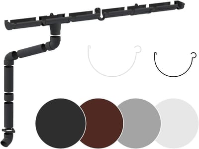 Regenpijp Set - Dakgoot Systeem - Water Afvoeren - UV & Weerbestendig - 12 Meter - Antraciet