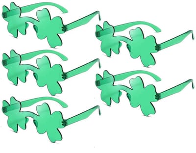 aladdien - Zonnebril Set - 5-delige St. Patrick's Day Accessoires - Groene Klaver - Feestelijke Outfit - Ideaal voor Feestdagen - Perfect voor Feest...