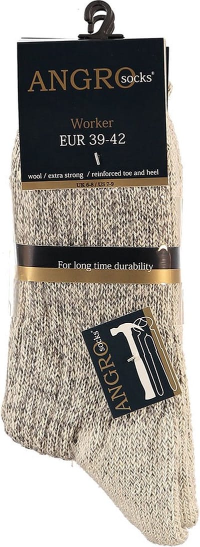 Angro - 3-Pack - Noorse Wollen Sokken - Merino - Meraklon - Heren / Dames - grijs - 39-42 - 125000001