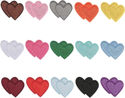 Set van 30 Hartvormige Strijkpatches, Mini Borduurpatches voor Kinderen en Volwassenen, Geschikt voor Hoeden, Handtassen, Jassen, Spijkerbroeken en Rugzakken, DIY Decoratieve Strijkpatches