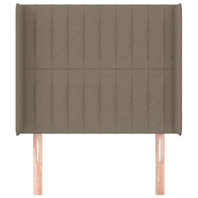 vidaXL - Hoofdbord - met - randen - 93x16x118/128 - cm - stof - taupe
