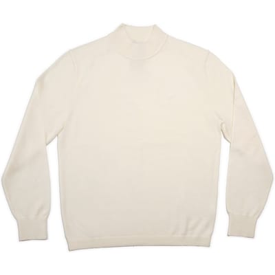 Calvin Klein Ls Merino Mock Neck Antique White Größe: L | Turtlenecks Outlet | Herren | Weiß