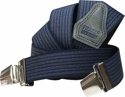 Pierre Mouton Pierre Paris Bretel - Bretels - Volwassenen - Heren - Donkerblauw - 120cm - 3 brede clips - M - L