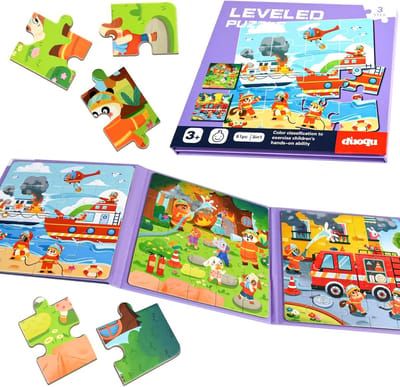 Magnetische Puzzels - Kinderspelletjes - Reis Puzzelen - 61 Delige Set - 17.5 x 17.5 cm
