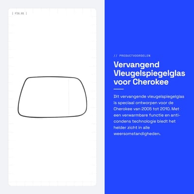 Dailygoods- Vleugelspiegelglas Rechts - Verwarmbare Functie - Anti-condens - Achteruitkijkspiegel - Perfecte Pasvorm - Geschikt voor 2005-2010 - Buitenspiegelglas