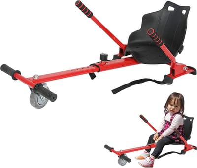 Hoverboard Kart - Zitje Scooter - Buitenspelen Kind - Verstelbare Lengte - Tot 120 kg - Rood