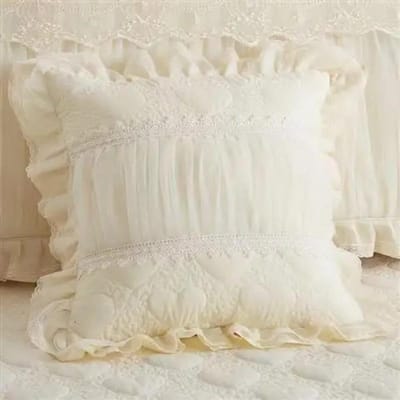 Parure de lit princesse en dentelle rose (1 pièce) + 2 taies d'oreiller + couvre-lit rose en dentelle pour fille Twin 120x200cm 3pcs
