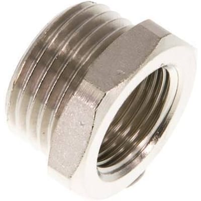 G 3/8'' x G 1/2'' F/M Vernikkeld Messing Verloopring 16 Bar [2 Stuks]
