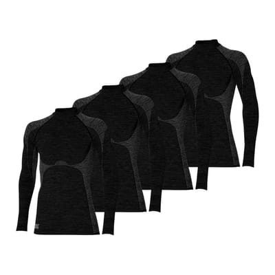 Heatkeeper - Thermoshirt heren - Zwart - L - 4-Stuks - Thermokleding heren