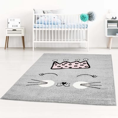 Kindertapijt Koho Koning Katje Grijs Vloerkleed - 160x225- Kinderkamer - Babykamer - Baby - Kids - Jongens en Meisjes - Kinderen