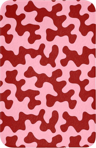 WC mat 40x60 cm - Antislip - Modern - Abstract - Rood - Toiletmat - Vloermat - Douchemat - Toilet tapijt - Toiletmatten