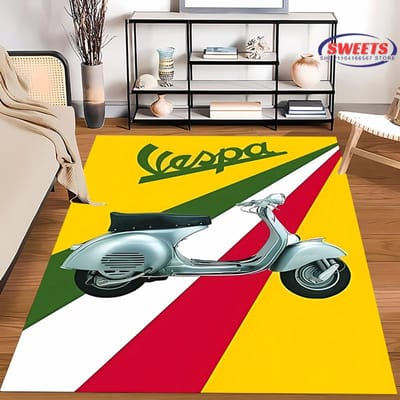 V-Vespa M0t0 3D-geprinte tapijt voor woonkamer, slaapkamer, hal, lange strook, antislip, zacht gebiedskleed, bankdeurmat, huisdecoratiemat 40x60cm (16x24in)