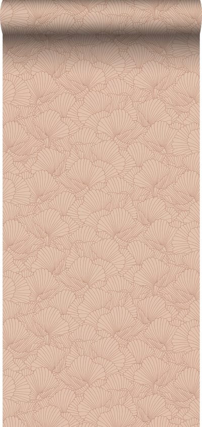 ESTAhome behang getekende bladeren licht terracotta - 53 cm x 10.05 m - 139493