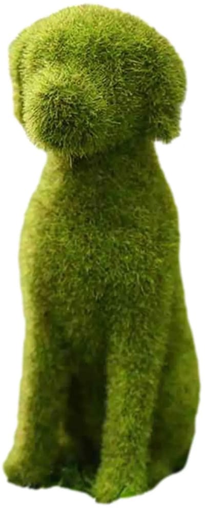 Mos Hond Tuinbeeld – Kunstgras Dierenbeeld – Decoratief Beeldje voor Tuin Balkon Binnen – Groen Hond Ornament