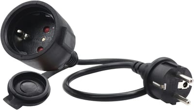 Schuko Verlengkabel 16A 250V Waterdicht IP44 voor Binnen en Buiten, 1m