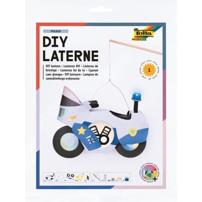 Lantaarns knutselset "Politie", incl. 2 LED's