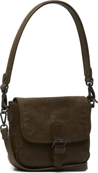 The Chesterfield Brand Leren Schoudertas Schoudertas Irma Shoulderbag Olive Green Olijfgroen
