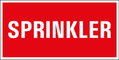 Sprinkler sticker 100 x 50 mm