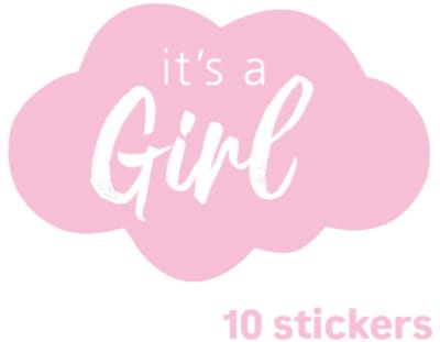 10x Sticker It's a Girl - sluitsticker - hoera een meisje - geboorte - baby - roze