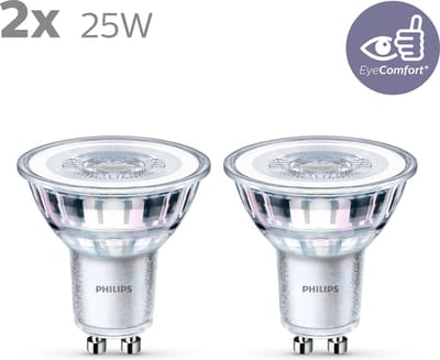 Energiezuinige Philips LED Spot - 25 W - GU10 - warmwit licht - 2 stuks - Bespaar op energiekosten
