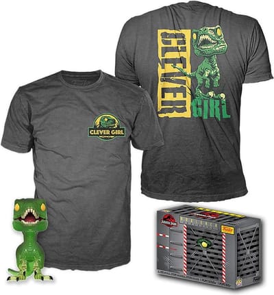 Funko Pop! & Tee Box: Jurassic Park - Clever Raptor (Size XL)