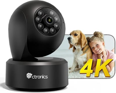 4K Binnenbewakingscamera met AI Persoonsdetectie, PTZ en Dual-Band Wifi