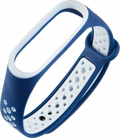 KELERINO. Siliconen bandje geschikt voor Xiaomi Mi Band 3 / 4 - Blauw / Wit