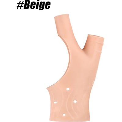 1 Stuk Waterdichte Siliconen Gel Polssteun Brace Met Duimgat Voor Handdrukverlichting Elastische Handschoenen beige