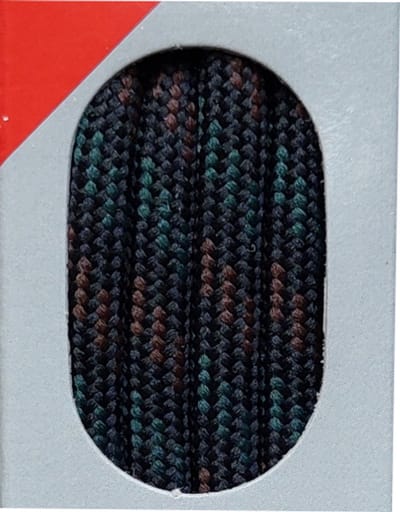 Bob Veter - Zwart/Bruin/Groen - Extra Dik Rond - Lengte 120 cm - Dikte 5 mm - Bergschoen - Wandelschoen - Schoenveter