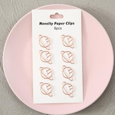 8 stuks/partij schattige metalen paperclips ster cartoon bindclip kawaii planeet bladwijzer memo clips briefpapier H0517