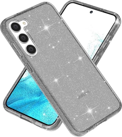 Coverup Hoesje - Geschikt voor Samsung Galaxy S23 Hoesje - Coverup Glitter TPU Back Cover - Grijs