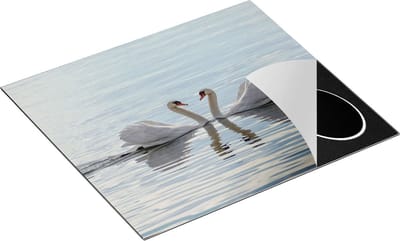 Chefcare Inductie Beschermer Zwanen Koppel op het Water - 60x50 cm - Afdekplaat Inductie - Kookplaat Beschermer - Inductie Mat