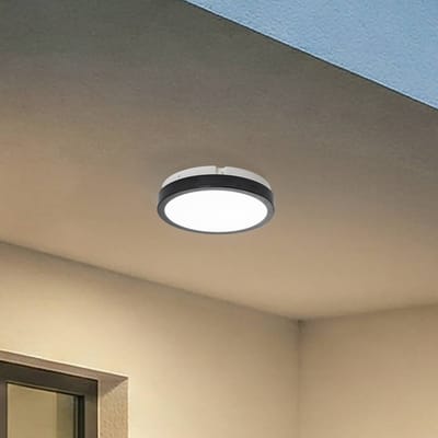 Milagro Lighting LED plafondlamp Vera, zwart, kunststof, Ø 22 cm, IP65