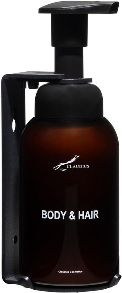 Body & Hair Hamam 300 ml - zeepdispenser amber bruin met pomp (inclusief beugel) - 2 in 1 voor lichaam en haar