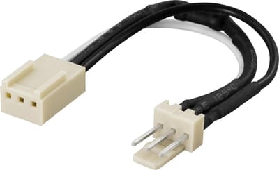 DELTACO FT-400, Ventilatorkabel 12V tot 5,5 V met 3-pins connector. 56 ohm, 2 watt