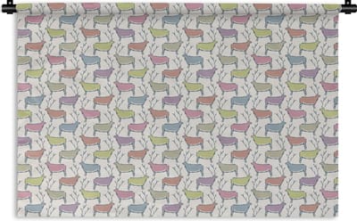 Wandkleed - Wanddoek - Patronen - Hert - Beige - 180x120 cm - Wandtapijt