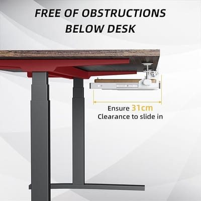 Verstelbare Onder Bureau Toetsenbordlade met C-Klem - 680 x 300 mm Typen en Werkruimte Optimaliseren