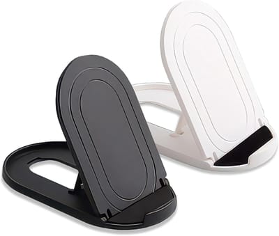 Daity 2-pack - Opvouwbare telefoonhouder - draagbare opvouwbare telefoon- en tablethouder - geschikt voor telefoons en tablets - verstelbare universele houder met meerdere hoeken