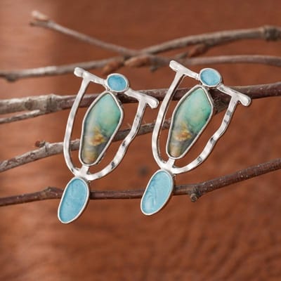 Magnifiques Boucles d'Oreilles Goutte d'Eau Colorées Incrustées de Pierre Naturelle Pendantes Pour Femmes Bijoux de Mariage Fiançailles Cadeaux gray