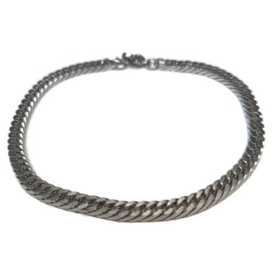 Aramat Jewels | Armbanden | Stoere Afgevlakte Gourmet Armband in Staal | | | |4mm | Staal | Volwassenen | Verkleurd niet