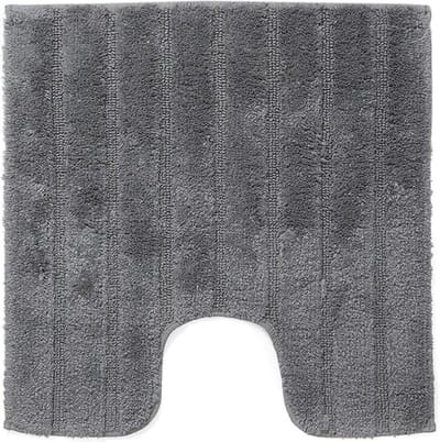 Casilin Toiletmat Vierkant - 59 x 59cm Havana - WC Mat met Uitsparing - Waterabsorberende Badmat - Wasbaar en Sneldrogend - 100% Katoen - Grijs, Antraciet