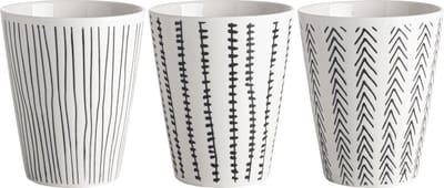 Gusta Beker - Fika - 300ml - Zwart/Wit - assorti van 3