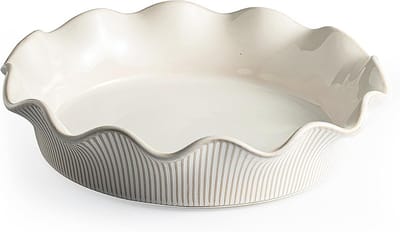 Keramische diepe taartpan voor appeltaart, 11 inch porseleinen ovenschaal
