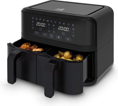 FRITEL Snacktastic 8180 DUO - Airfryer / Heteluchtfriteuse - 2x 4,5 L - Zwart + Display - 1700W