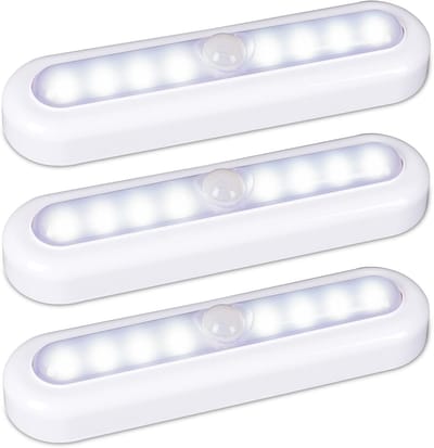 Kastverlichting LED - Nachtlamp sensor - Extra verlichting - Bewegingsmelder instelbaar - 18 cm 3 stuks - Wit